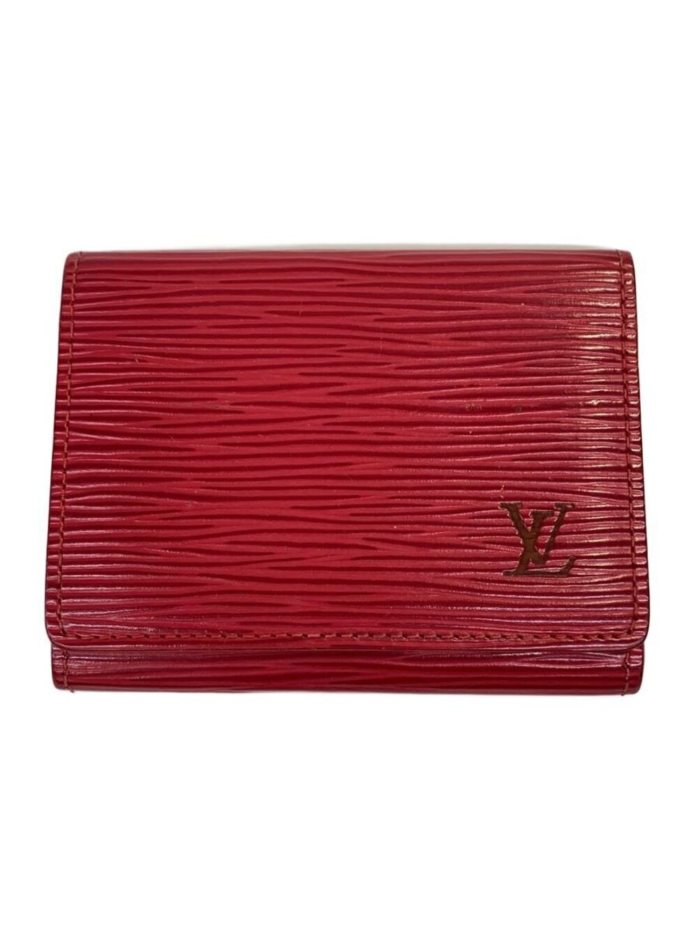LOUIS VUITTON Envelope Wallet Carte de Visite Epi Leather RED